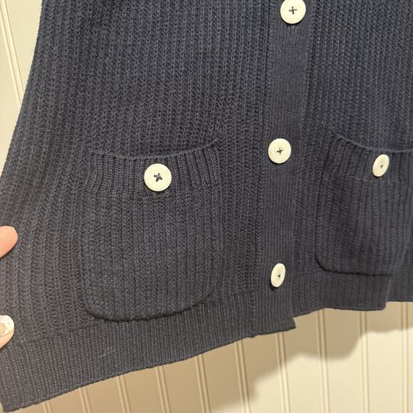 J Jill Navy Blue Cotton Cardigan Sweater Size XS - Picture 2 of 5